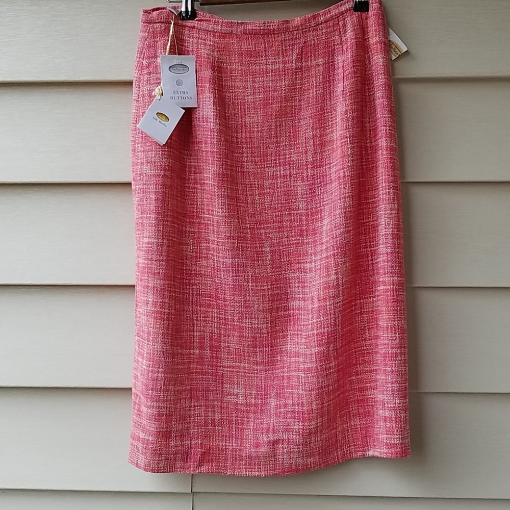 NWT TALBOTS Pure Woven Silk Pencil Skirt size 8